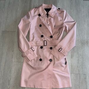 Coach Light Pink Double-Breasted Trench Coat